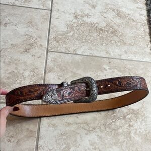 Hand tooled belt length 33” from first hole 36” to last hole